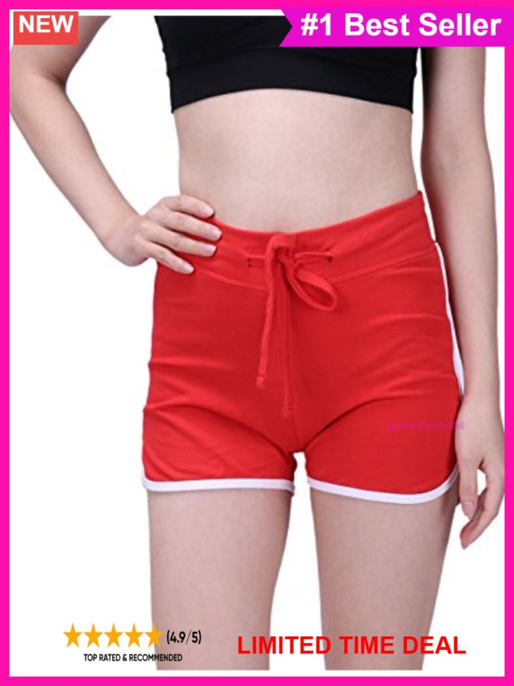 Women's Retro Dolphin Shorts Athletic Running Workout Tie Shorts